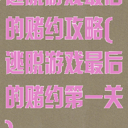 逃脱游戏最后的赌约攻略(逃脱游戏最后的赌约第一关)