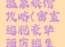 逃脱游戏温泉旅馆攻略(密室逃脱豪华酒店逃生攻略)