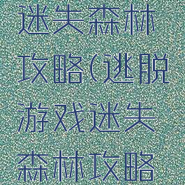 逃脱游戏迷失森林攻略(逃脱游戏迷失森林攻略视频)