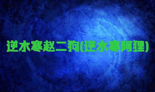 逆水寒赵二狗(逆水寒阿狸)