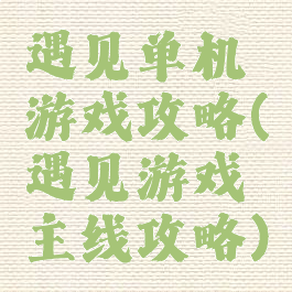 遇见单机游戏攻略(遇见游戏主线攻略)