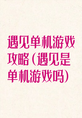 遇见单机游戏攻略(遇见是单机游戏吗)