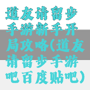 道友请留步手游新手开局攻略(道友请留步手游吧百度贴吧)