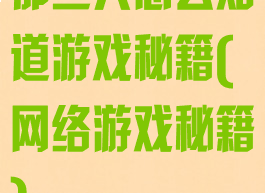 那些人怎么知道游戏秘籍(网络游戏秘籍)