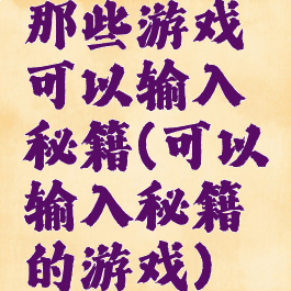 那些游戏可以输入秘籍(可以输入秘籍的游戏)