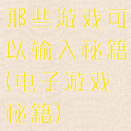 那些游戏可以输入秘籍(电子游戏秘籍)