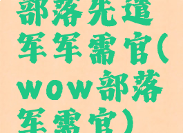 部落先遣军军需官(wow部落军需官)