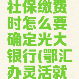 鄂汇办交灵活就业社保缴费时怎么要确定光大银行(鄂汇办灵活就业人员医保缴费)