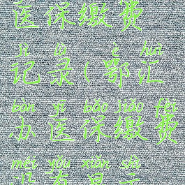 鄂汇办怎么查询不到医保缴费记录(鄂汇办医保缴费没有显示金额是怎么回事)