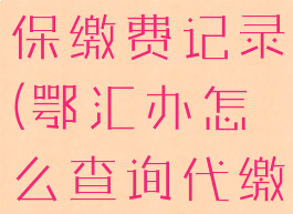 鄂汇办怎么查询不到医保缴费记录(鄂汇办怎么查询代缴医保缴费记录)