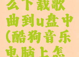 酷狗音乐电脑版怎么下载歌曲到u盘中(酷狗音乐电脑上怎么下载到u盘)