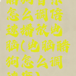 酷狗音乐怎么调倍速播放电脑(电脑酷狗怎么调速度)