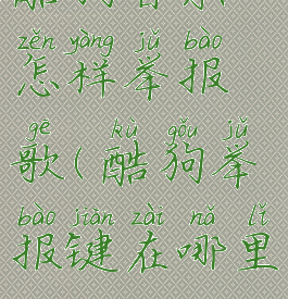 酷狗音乐怎样举报歌(酷狗举报键在哪里)