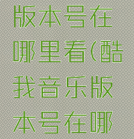 酷我音乐版本号在哪里看(酷我音乐版本号在哪里看啊)