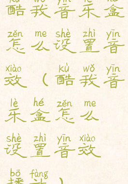 酷我音乐盒怎么设置音效(酷我音乐盒怎么设置音效播放)