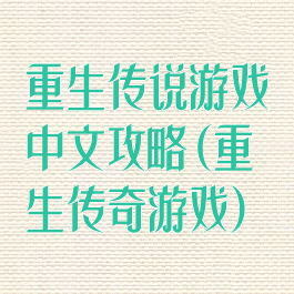 重生传说游戏中文攻略(重生传奇游戏)