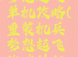 重装机兵梦想起飞单机攻略(重装机兵梦想起飞攻略神秘人)