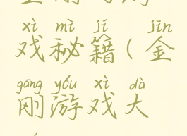 金刚的游戏秘籍(金刚游戏大全)