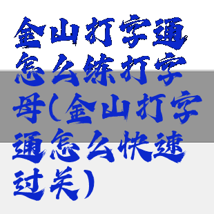 金山打字通怎么练打字母(金山打字通怎么快速过关)