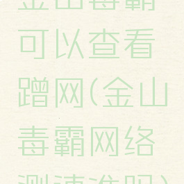 金山毒霸可以查看蹭网(金山毒霸网络测速准吗)