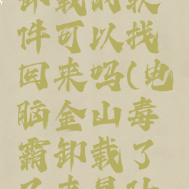 金山毒霸卸载的软件可以找回来吗(电脑金山毒霸卸载了又来是什么情况)