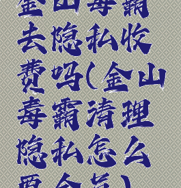 金山毒霸去隐私收费吗(金山毒霸清理隐私怎么要会员)