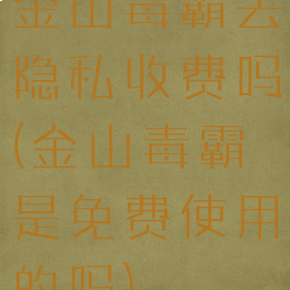 金山毒霸去隐私收费吗(金山毒霸是免费使用的吗)