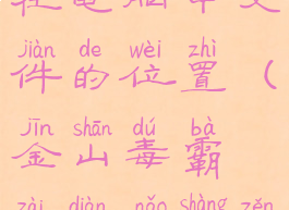 金山毒霸在电脑中文件的位置(金山毒霸在电脑上怎么找到)