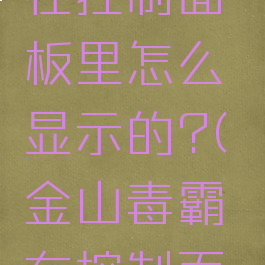 金山毒霸在控制面板里怎么显示的?(金山毒霸在控制面板找不到)