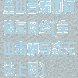 金山毒霸如何修复网络(金山毒霸导致无法上网)