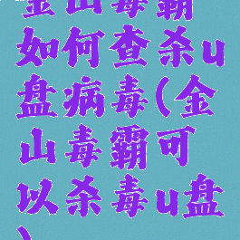 金山毒霸如何查杀u盘病毒(金山毒霸可以杀毒u盘)