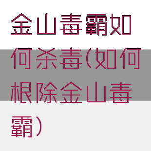 金山毒霸如何杀毒(如何根除金山毒霸)