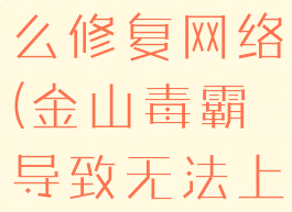 金山毒霸怎么修复网络(金山毒霸导致无法上网)