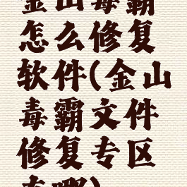 金山毒霸怎么修复软件(金山毒霸文件修复专区在哪)