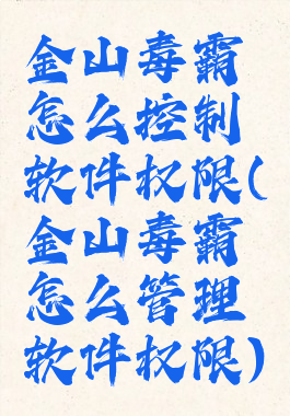 金山毒霸怎么控制软件权限(金山毒霸怎么管理软件权限)