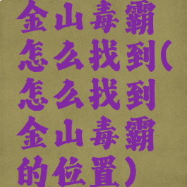 金山毒霸怎么找到(怎么找到金山毒霸的位置)