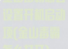 金山毒霸怎么设置开机启动项(金山毒霸怎么打开)