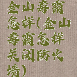 金山毒霸怎样(金山毒霸怎样关闭防火墙)