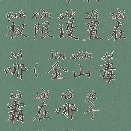 金山毒霸权限设置在哪(金山毒霸在哪个文件夹)