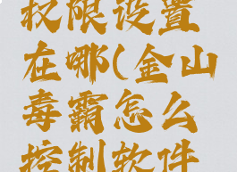 金山毒霸权限设置在哪(金山毒霸怎么控制软件权限)