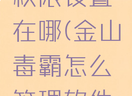 金山毒霸权限设置在哪(金山毒霸怎么管理软件权限)