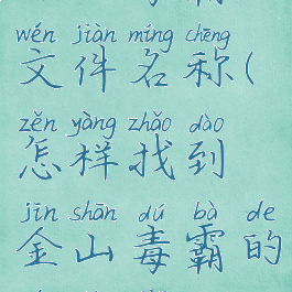 金山毒霸文件名称(怎样找到金山毒霸的文件夹)