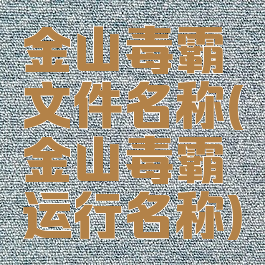 金山毒霸文件名称(金山毒霸运行名称)