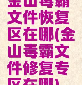 金山毒霸文件恢复区在哪(金山毒霸文件修复专区在哪)