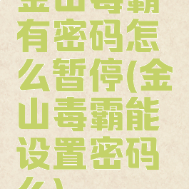 金山毒霸有密码怎么暂停(金山毒霸能设置密码么)