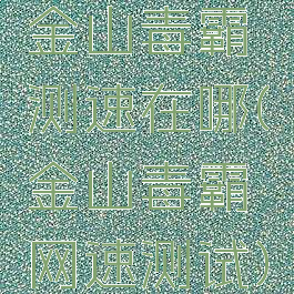 金山毒霸测速在哪(金山毒霸网速测试)