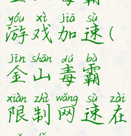 金山毒霸游戏加速(金山毒霸限制网速在哪里)