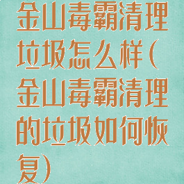 金山毒霸清理垃圾怎么样(金山毒霸清理的垃圾如何恢复)