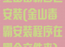 金山毒霸自己安装(金山毒霸安装程序在哪个文件夹)