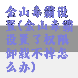 金山毒霸设置(金山毒霸设置了权限卸载不掉怎么办)